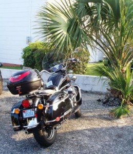 Moto Guzzi California Vintage at beach parking