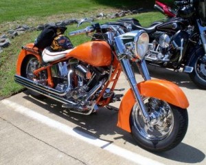 custom orange motorcycle