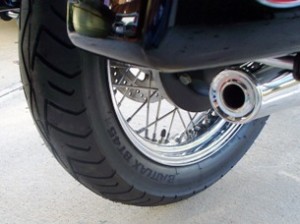 Bridgestone BT45 rear tire on Moto Guzzi California